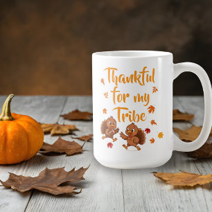 Taza De Café Familia de pavo de Acción de Gracias linda