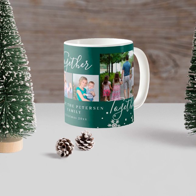Taza De Café Familia de vacaciones de invierno 4 copos de nieve (Subido por el creador)