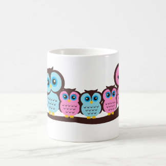 Taza De Café Familia del búho de cinco
