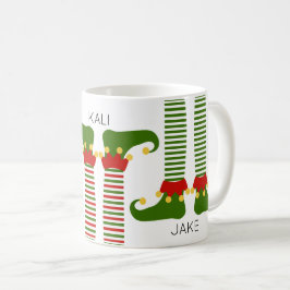 Taza De Café Familia Elf Nombra Navidades Mug Fun
