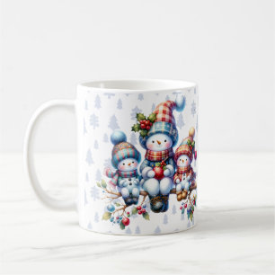 Taza De Café Familia festiva de hombres de nieve - Diseño de ta