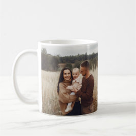 Taza De Café Familia fotográfica personalizada en negro monogra