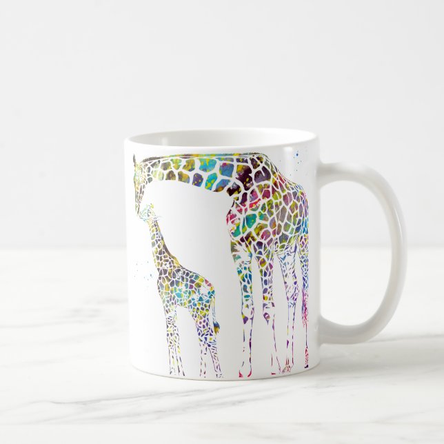 Taza De Café Familia Giraffe (Derecha)