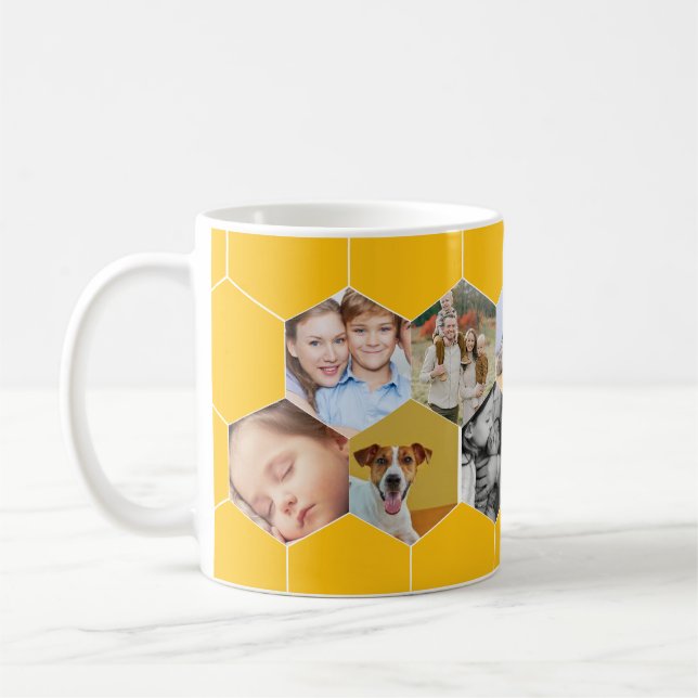 Taza De Café Familia Honeycomb personalizada y foto de Mascota  (Izquierda)