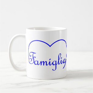 Taza De Café Familia Italiana Corazón Azul