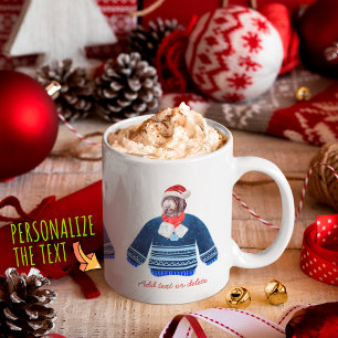 Taza De Café Familia Newfypoo con suéter feo amante de los perr