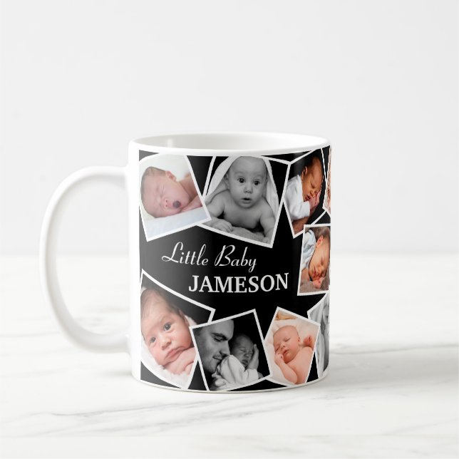 Taza De Café Familia personalizada 17 Collage de fotos (Izquierda)