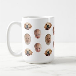 Taza De Café Familia personalizada Cara de 3 fotos Mug
