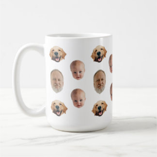 Taza De Café Familia personalizada Cara de 3 fotos Mug