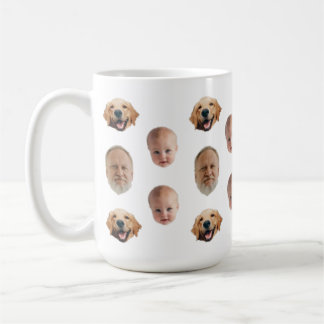 Taza De Café Familia personalizada Cara de 3 fotos Mug