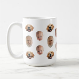 Taza De Café Familia personalizada Cara de 3 fotos Mug
