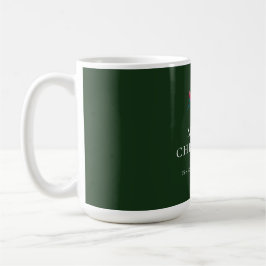 Taza De Café Familia Personalizada de Feliz Navidad Verde