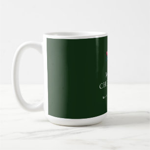 Taza De Café Familia Personalizada de Feliz Navidad Verde