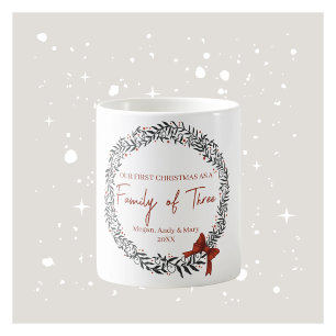 Taza De Café Familia personalizada de tres Navidades Mug