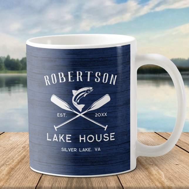 Taza De Café Familia Rusa Nombre Lake House Madera Rusa Azul (Subido por el creador)