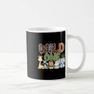 Taza De Café Familia Safari salvaje de un primer cumpleaños coi