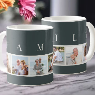 Taza De Café FAMILIA Tipografía moderna y pizarra personalizada