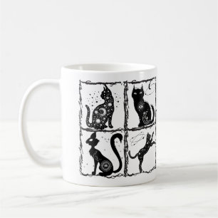 Taza De Café Familiares felinos góticos.w