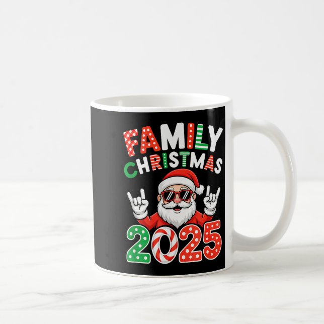 Taza De Café Family Christmas 2025 Rocker Santa Sungles Matchin (Derecha)