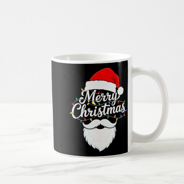 Taza De Café Family Christmas Santa Beard Xmas Matching Pajamas (Derecha)