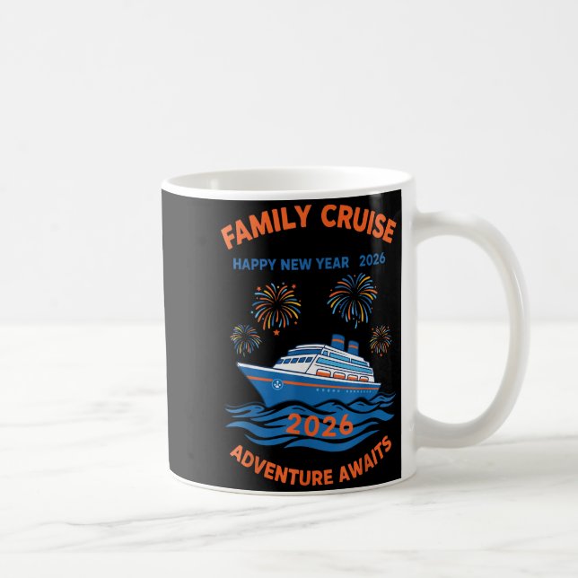 Taza De Café Family Cruise Happy New Year 2026 Adventure  (Derecha)