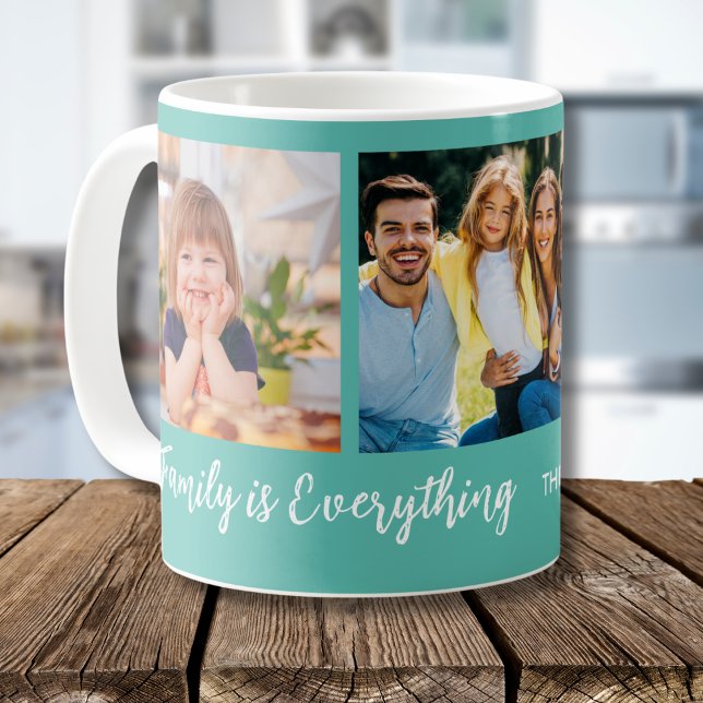 Taza De Café Family Is Everything 3 Photo Collage Family Name   (Subido por el creador)