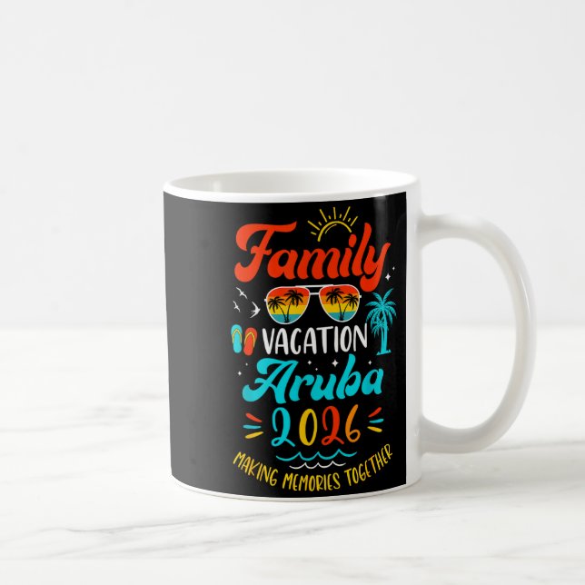 Taza De Café Family Vacation 2026 Aruba Matching Summer Vacatio (Derecha)