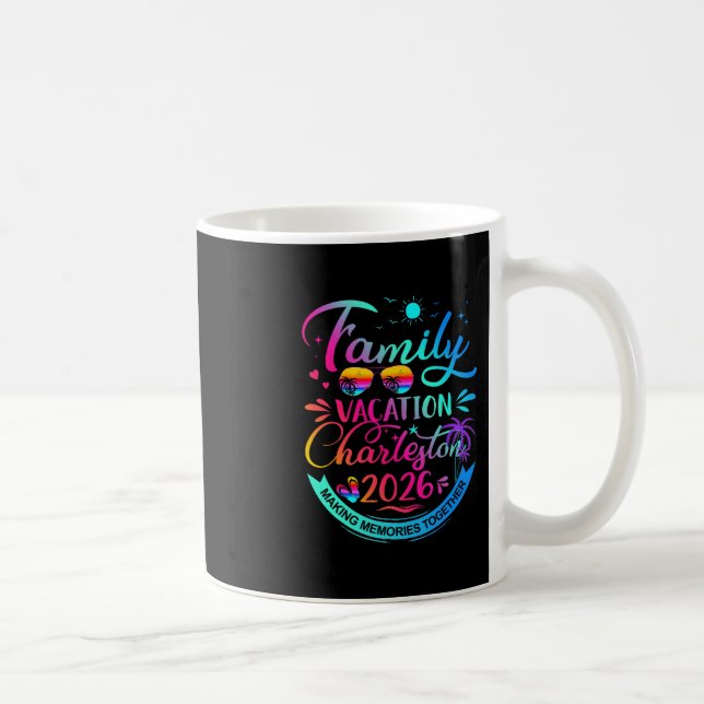 Taza De Café Family Vacation Charleston 2026 Palm Tree Gift  (Derecha)