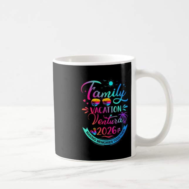 Taza De Café Family Vacation Ventura 2026 Palm Tree Gift  (Derecha)