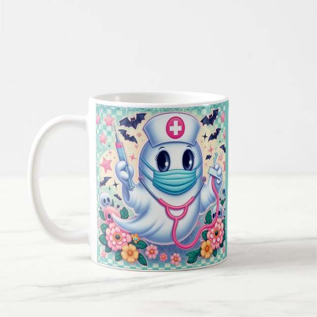Taza De Café Famosa enfermera fantasma Personalizado: Arte de H (Izquierda)