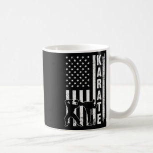 Taza De Café Famoso arte de karate con bandera estadounidense p