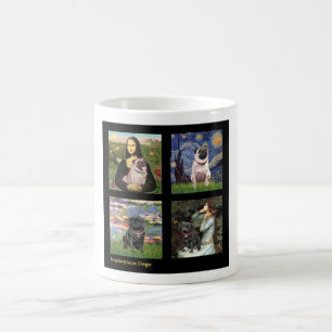 Taza De Café Famoso Compuesto de Pug de Arte #1