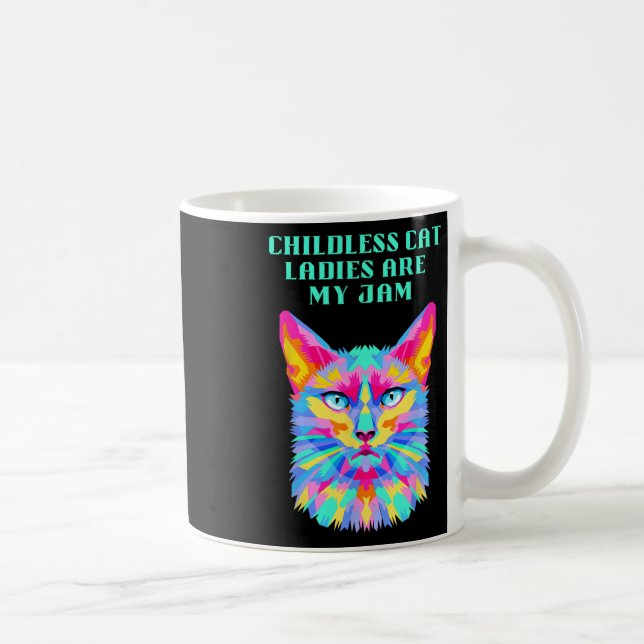 Taza De Café Famoso democrático de gatos sin hijos (Derecha)