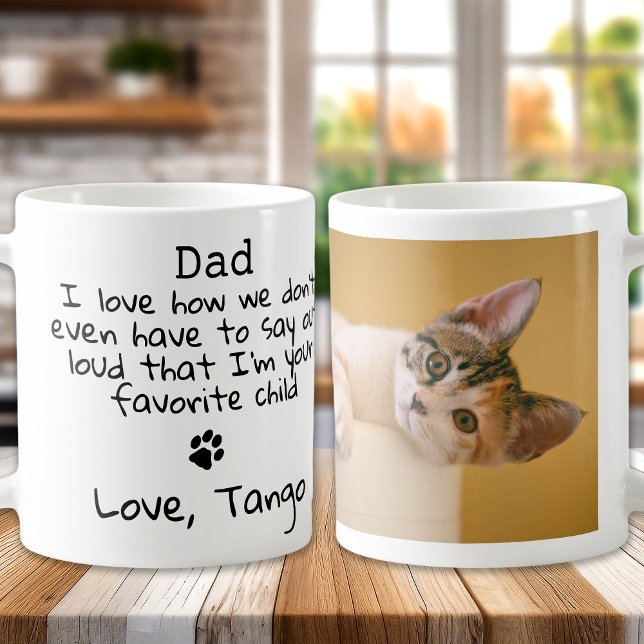 Taza De Café Famoso Día del Padre Personalizado Foto Perro Gato (Subido por el creador)