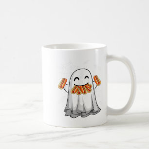 Taza De Café Famoso fantasma comiendo Hotdogs Felices disfraces