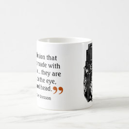 Taza De Café Famoso fotógrafo cita 1 cámara de doble lente