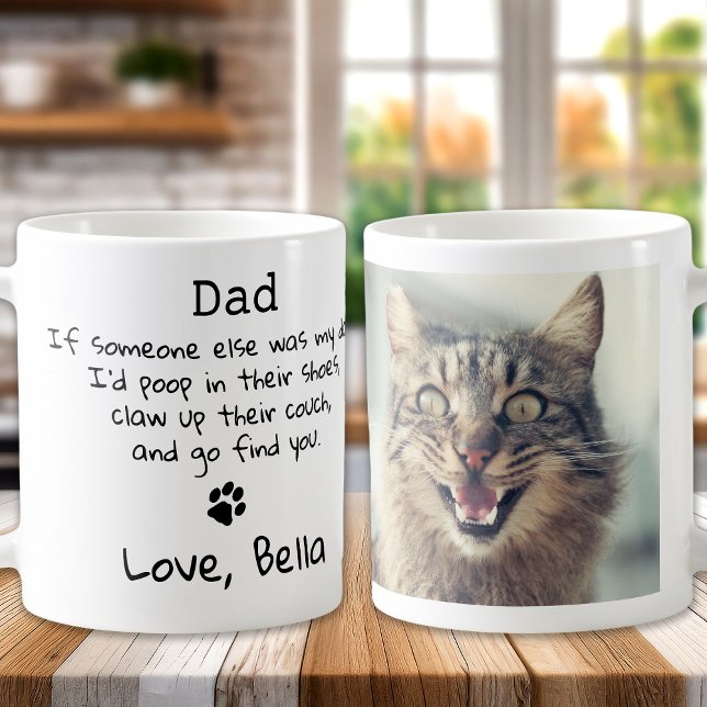 Taza De Café Famoso papá gato - foto del Mascota del Personaliz (Subido por el creador)
