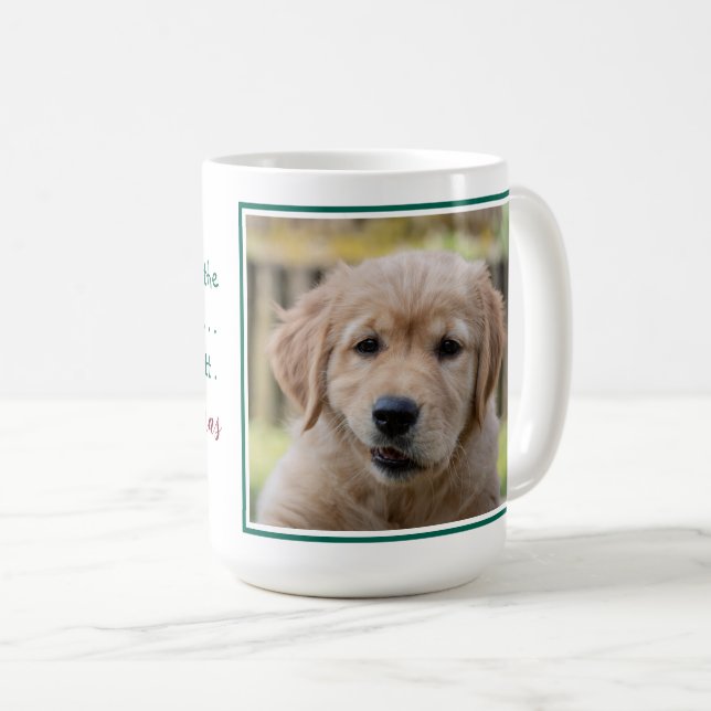 Taza De Café Famoso perro papá papá Feliz Mascota de Navidad. (Anverso derecho)