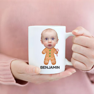 Taza De Café Famoso Personalizado Baby Face Photo Gingerbread N
