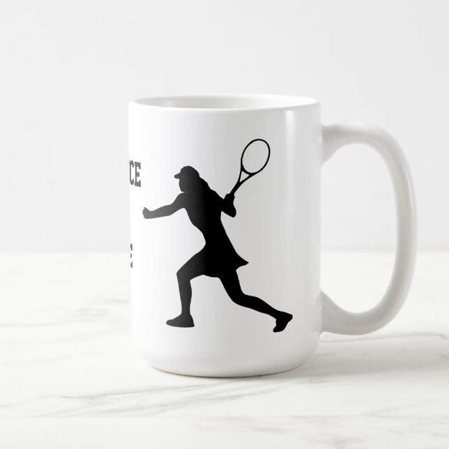 Taza De Café Famoso tazón de tenis con silueta de jugadora feme (Derecha)