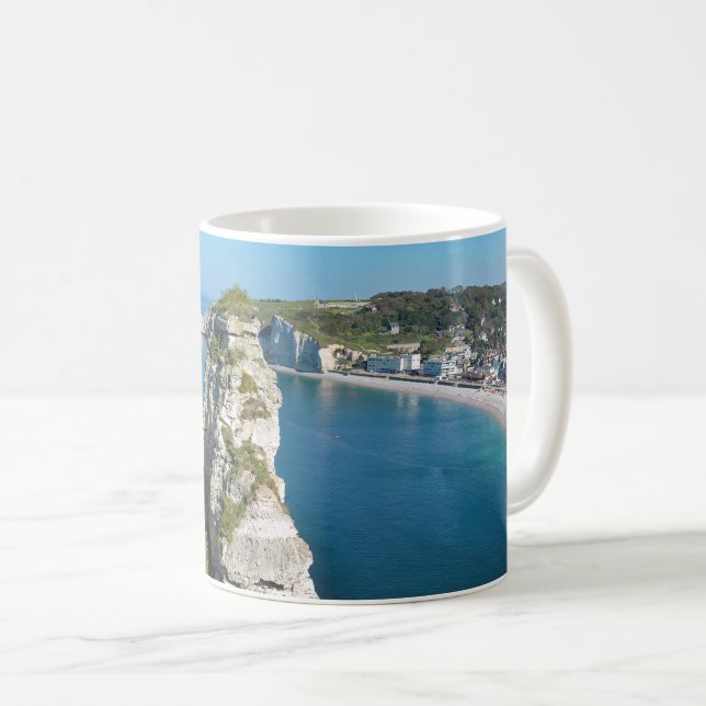 Taza De Café Famosos acantilados de Etretat en Francia Postcard (Anverso derecho)