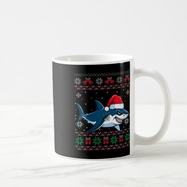 Taza De Café Famosos Navidades tiburones Santa Hat iluminan a l (Derecha)