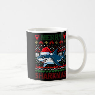 Taza De Café Famosos y divertidos Navidades Tiburones Santa Hat