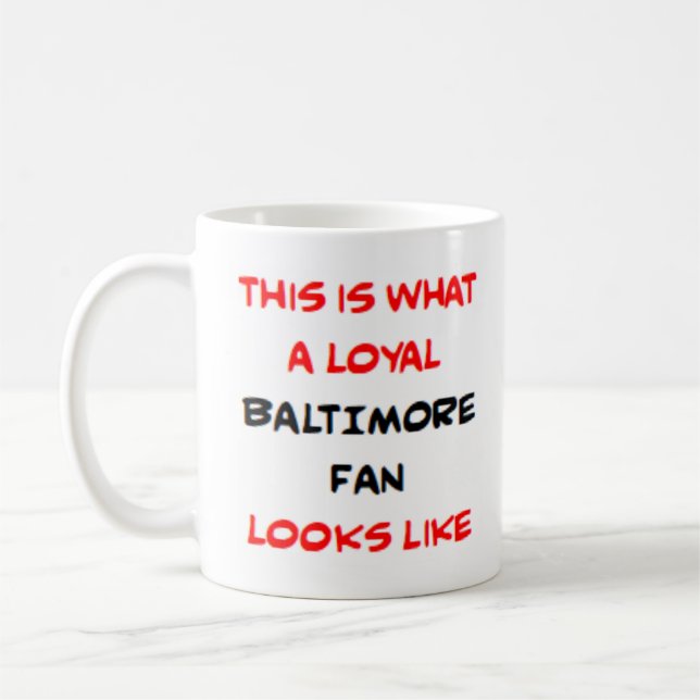 Taza De Café fanático de Baltimore, leal (Izquierda)