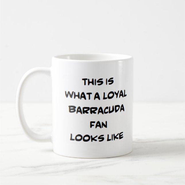 Taza De Café fanático de barracuda, leal (Izquierda)