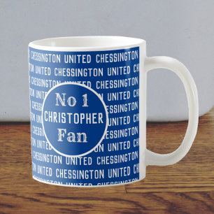 Taza De Café Fanático de fútbol azul o hincha de fútbol de café