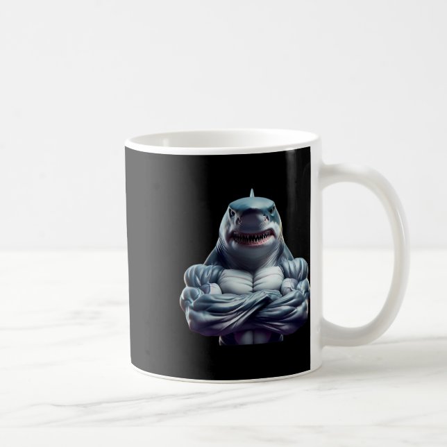 Taza De Café Fanático de la Flexación de Tiburones Lover Bodybu (Derecha)
