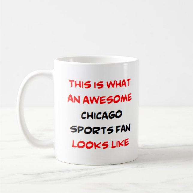 Taza De Café fanático de los deportes de chicago, impresionante (Izquierda)
