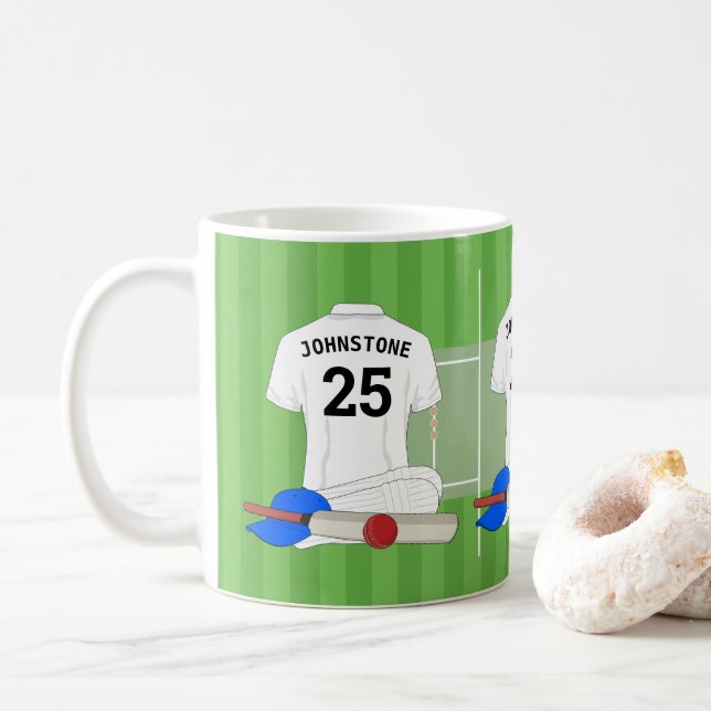 Taza De Café Fanático/jugador del club de críquet (Con donut)