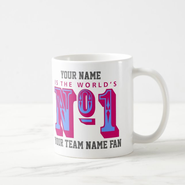 Taza De Café Fanático número uno. Claret y Blue (Derecha)